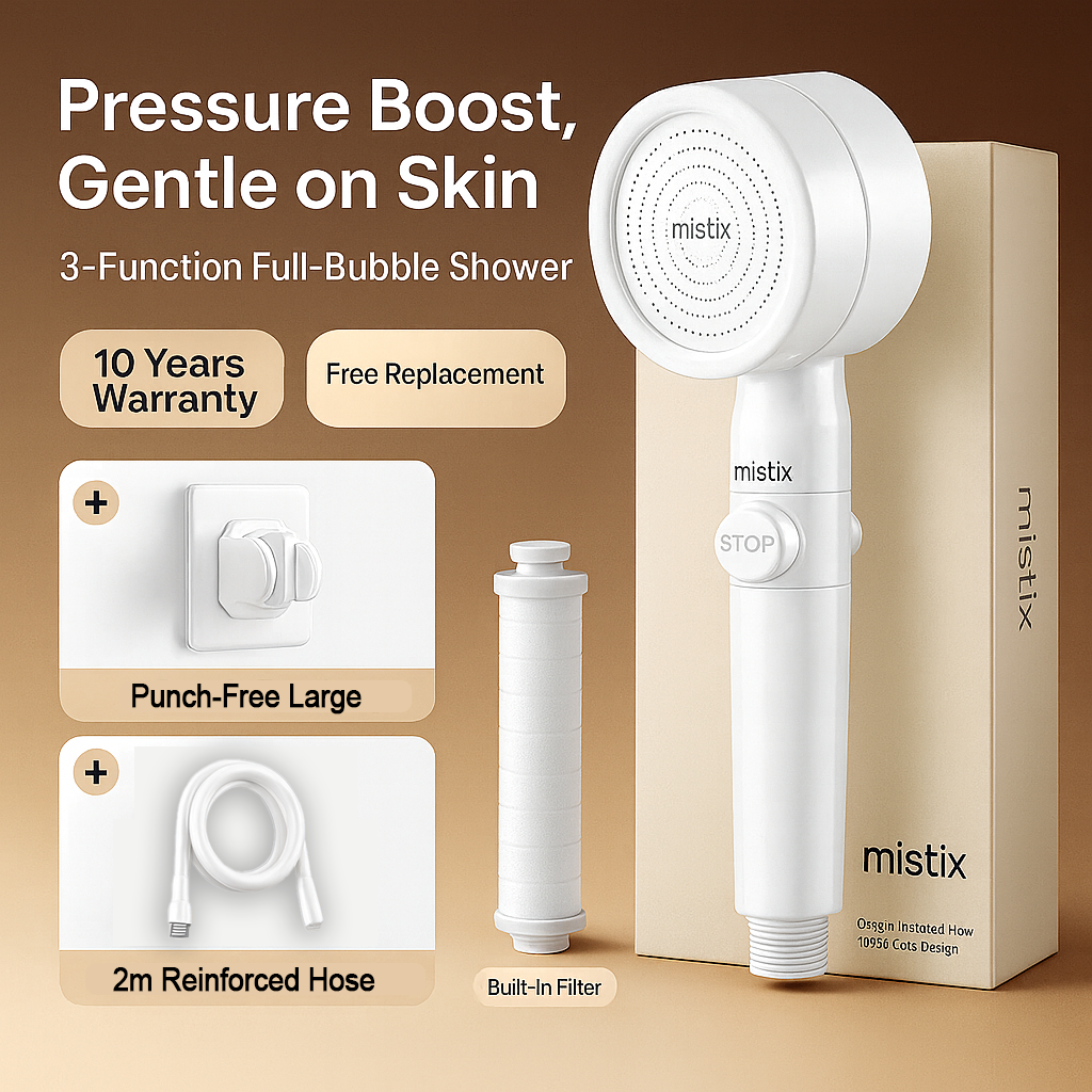 Mistix™ High-pressure Microbubble Showerhead 2.0